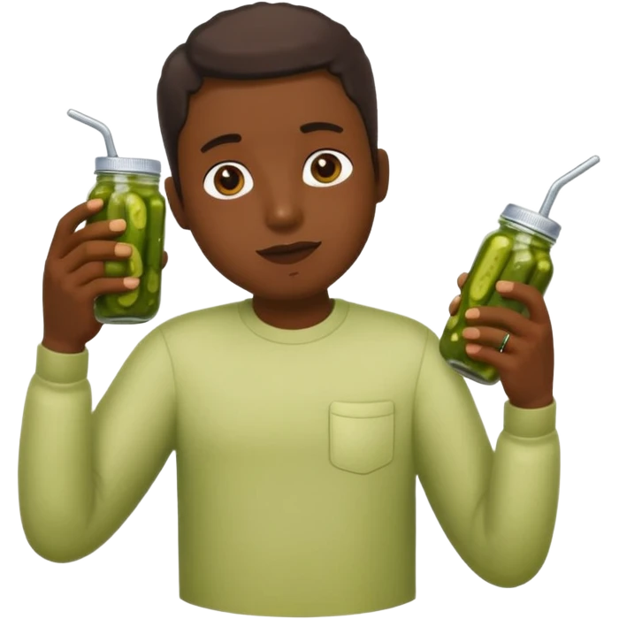 human drinking pickles whole body three legs emoji