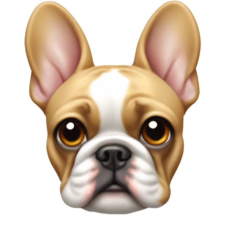 Tan and white French bulldog holding a chicken wing emoji