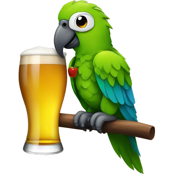 Parrot with a beer emoji
