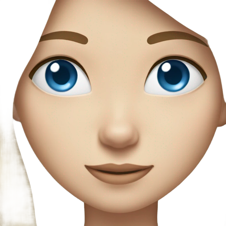 Blonde girl with blue eyes with a gray Husky emoji