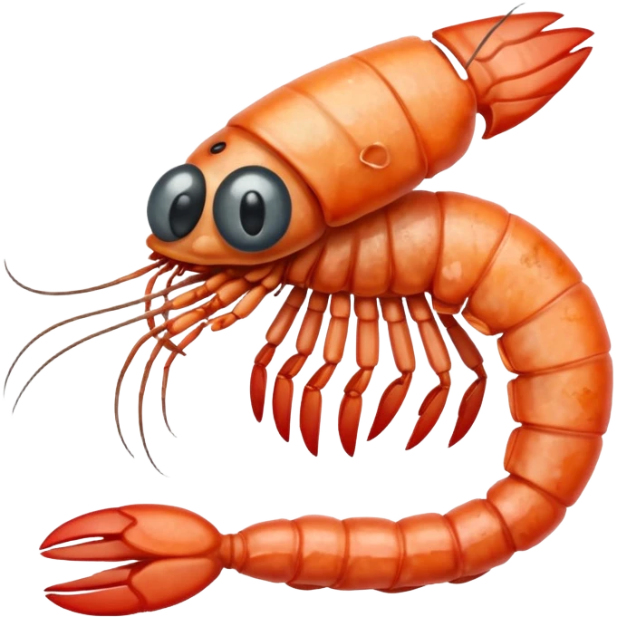 Dead shrimp with x over eyes emoji