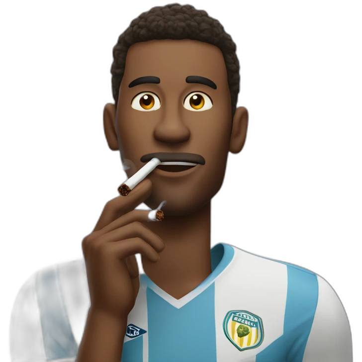 footballer smoking a big cigarrette emoji