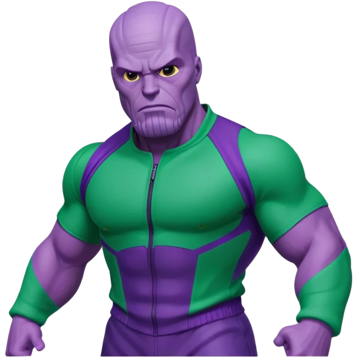 Thanos wearing a Squid Game green tracksuit emoji