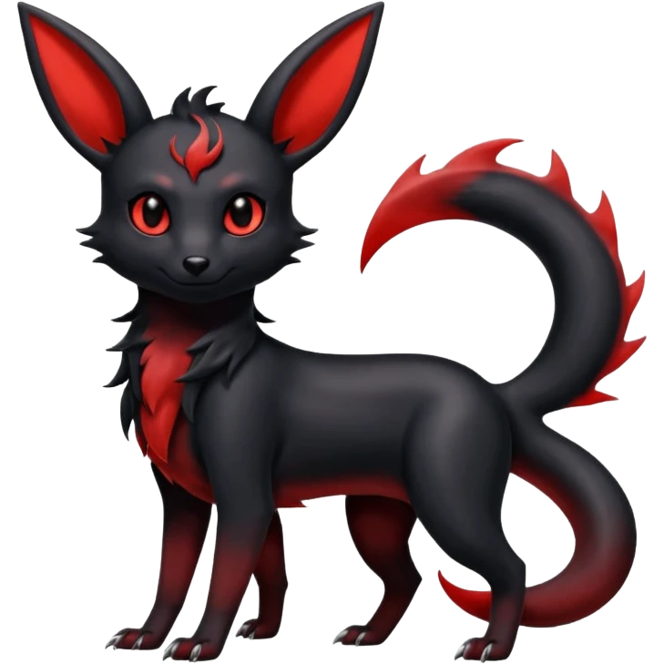  Shiny edgy dark gloomy red gothic cool badass emo-Umbreon-Salandit-Flareon-fusion emoji