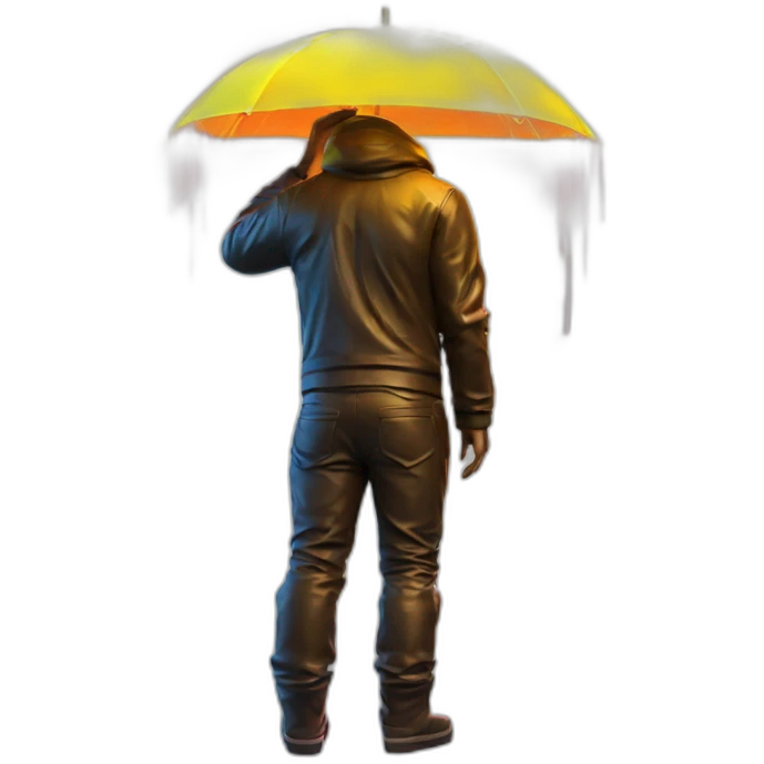 Juicy booty neon sign style man rain emoji