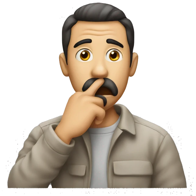 A man saying shhhh with his finger in front of his mouth  emoji