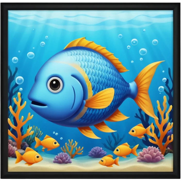 Fish underwater on an iPhone emoji