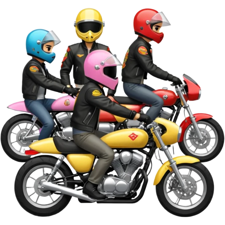 Japanese Bosozoku riding their bikes emoji