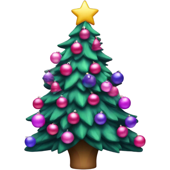 Christmas tree with pink and purple decorations  emoji