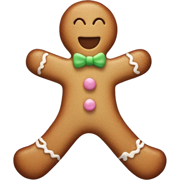 Pastel gingerbread man emoji