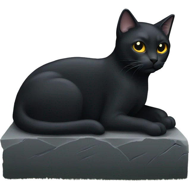 Gravestone with black cat laying near it  emoji