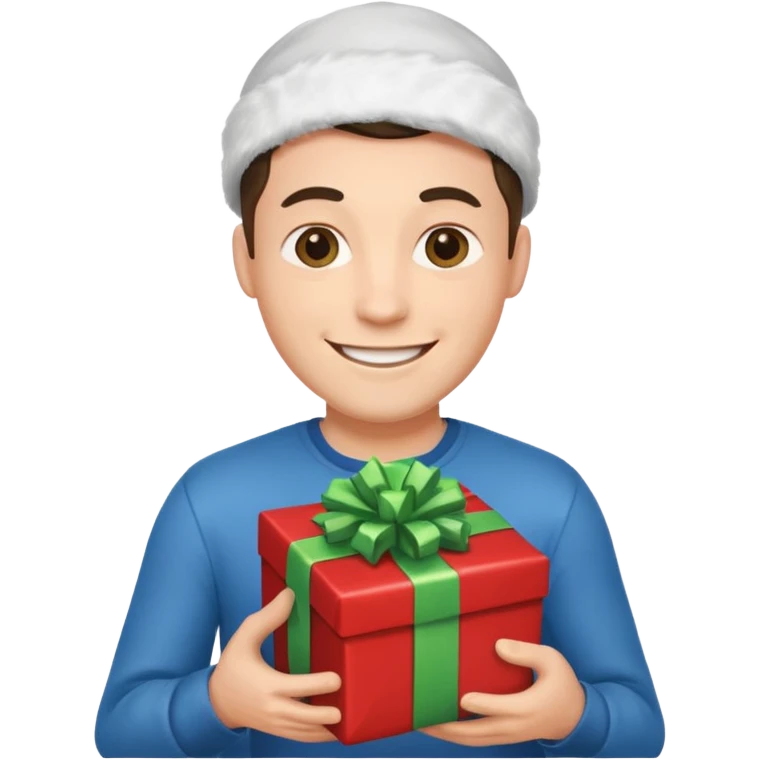 man with a gift in his hands emoji