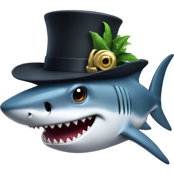 Shark with tophat emoji