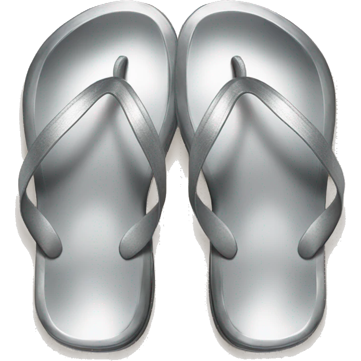 Realistic metallic silver flip flops. emoji