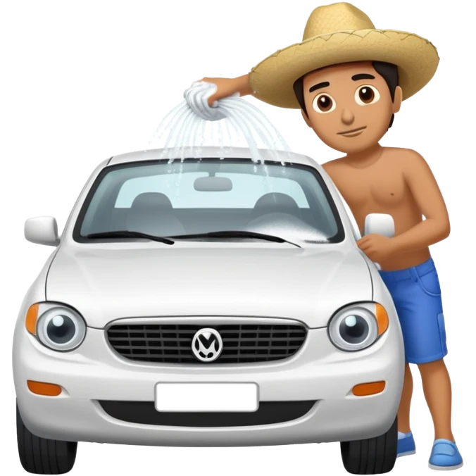 Mexican man washing car  emoji