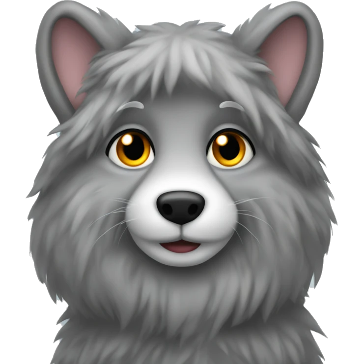 Long grey fur coat emoji
