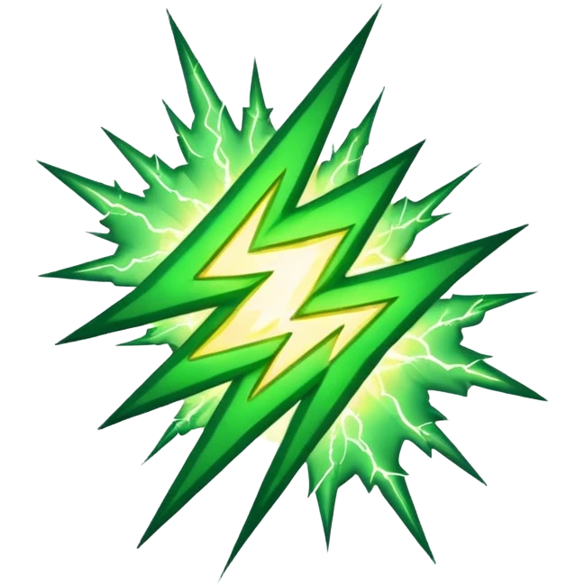make light Green lightning emoji