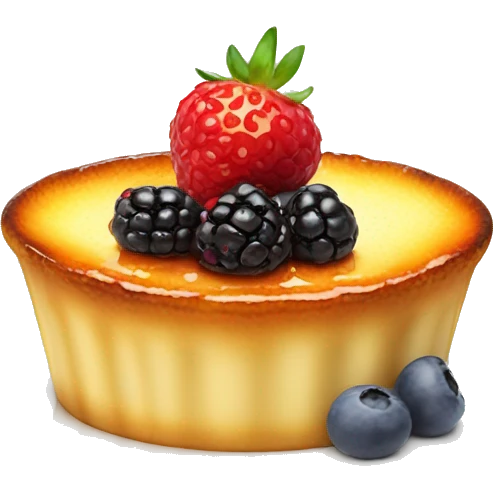 Creme brulee with berries on top  emoji