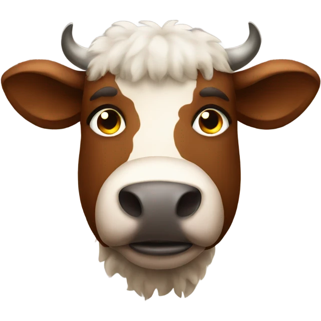 Brown fluffy cow emoji