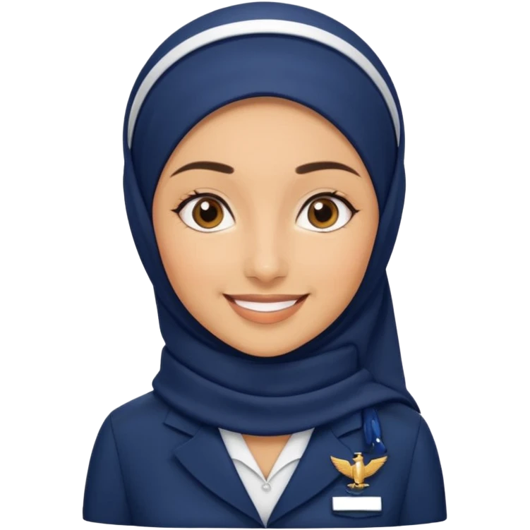 Hijabi flight attendant emoji