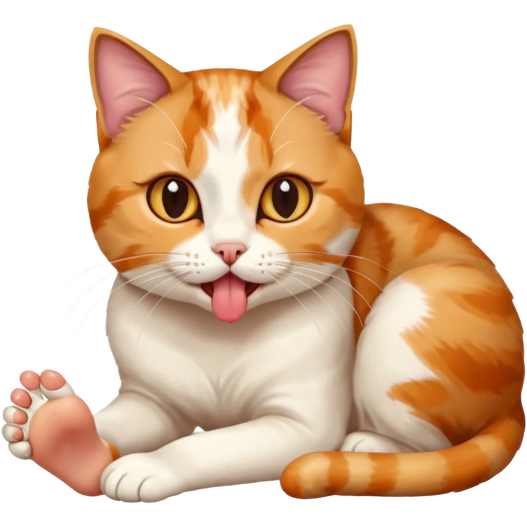 Cat licking human toes emoji