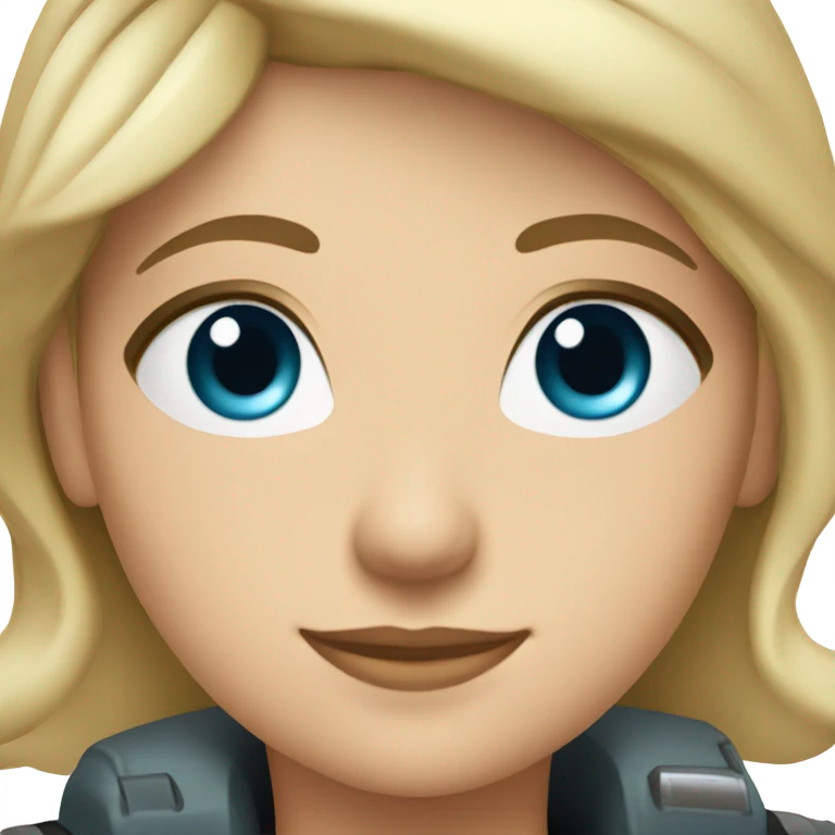 female pilot blondish hair blue green eyes estonian  emoji