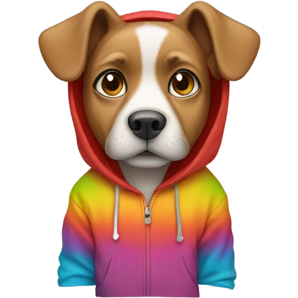 Dog wearing hoody emoji