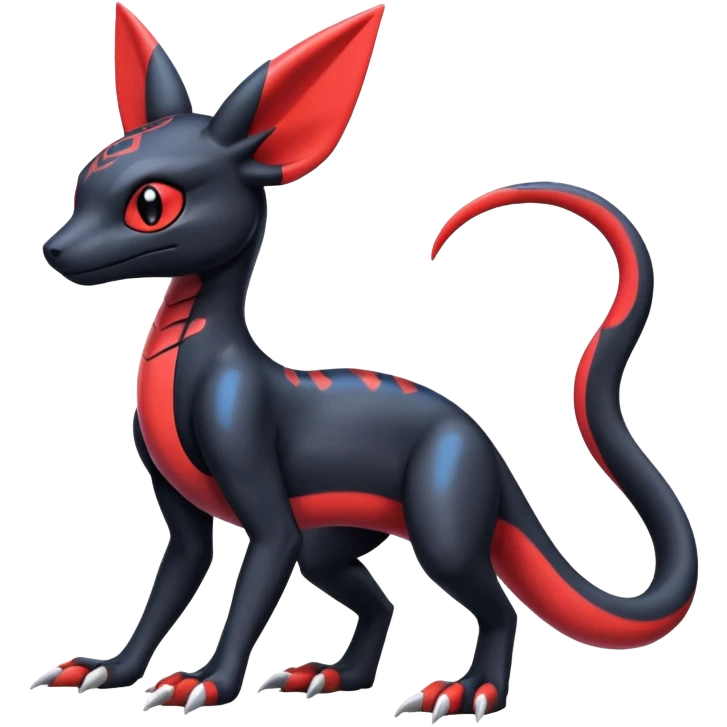 Cool Colorful Guilmon-Salandit-Umbreon-Fakémon-hybrid-creature (full body)  emoji