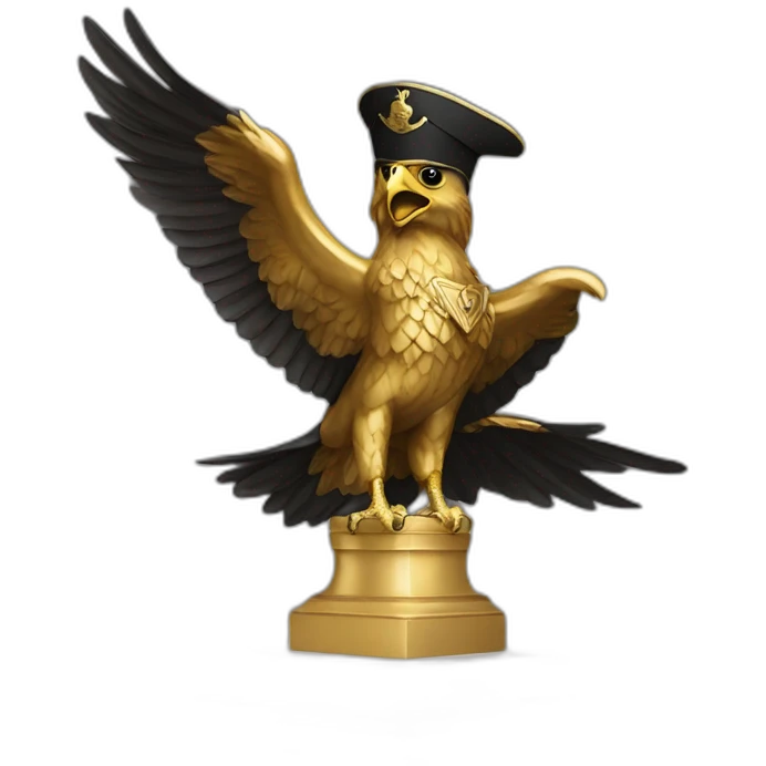 statue golden eagle with napoleon tricorne hat emoji