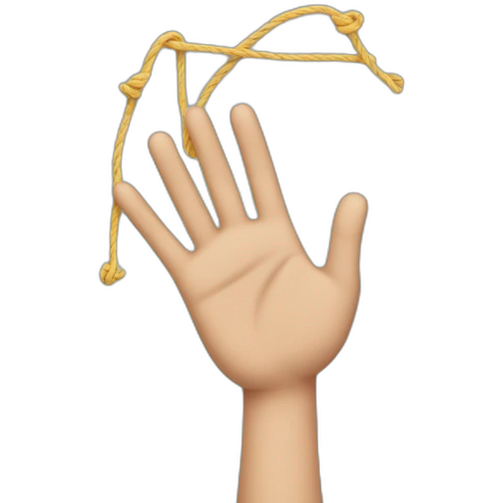 Hand with puppet strings emoji