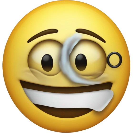 A smiley face emohi with a eye pacth on the ye emoji