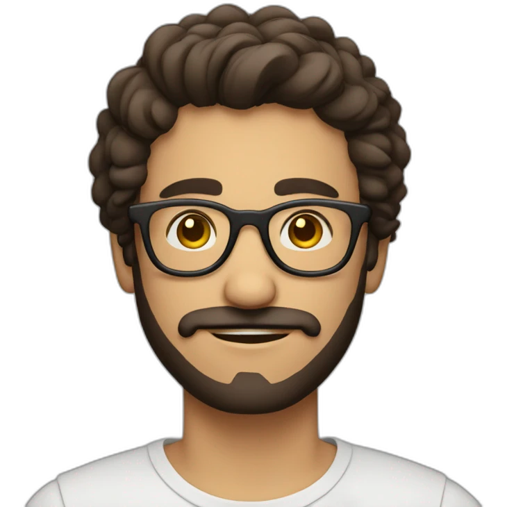 mediterranean guy hipster with glasses emoji
