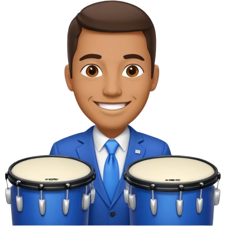 Blue presidential candidate with blue drums in front of him emoji