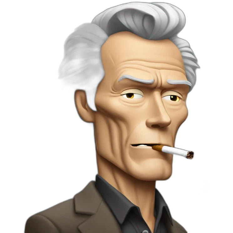 Real life Clint eastwood smoking emoji