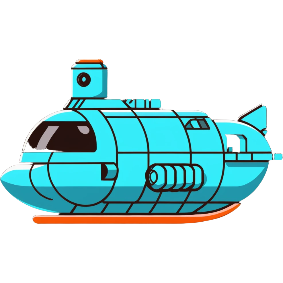 70s style retro space freighter with blocky design emoji