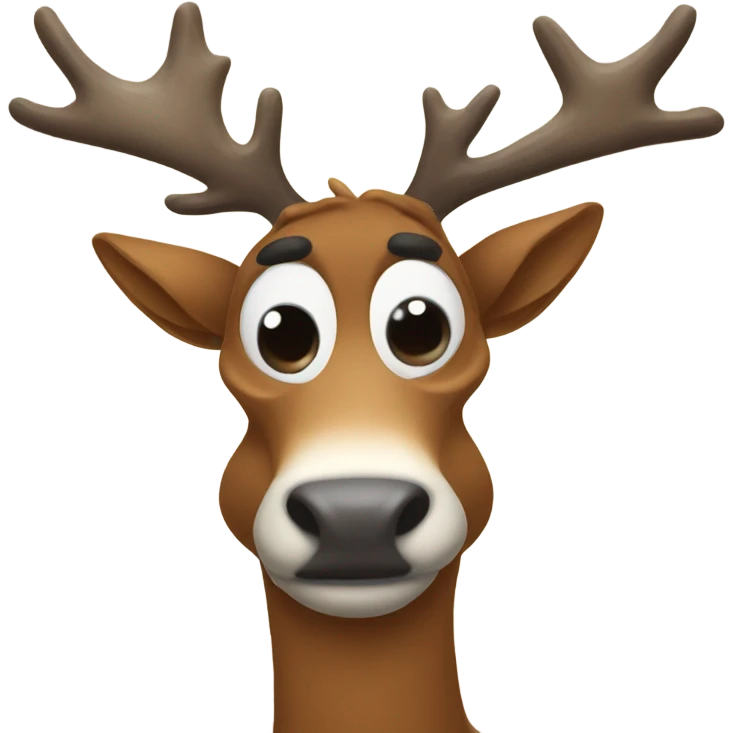 Raindeer being silly goose emoji