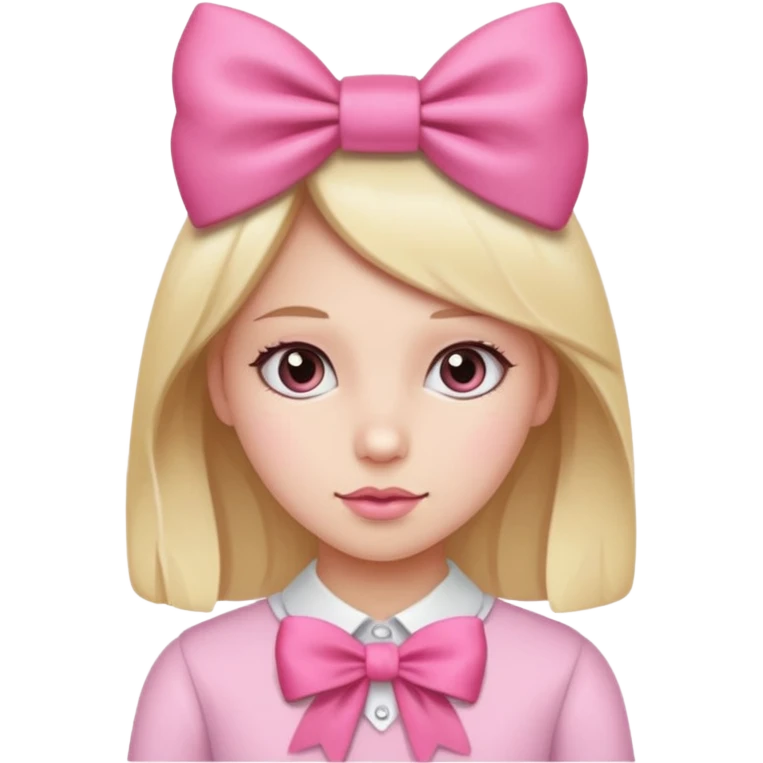 A girl with a Pink bow emoji