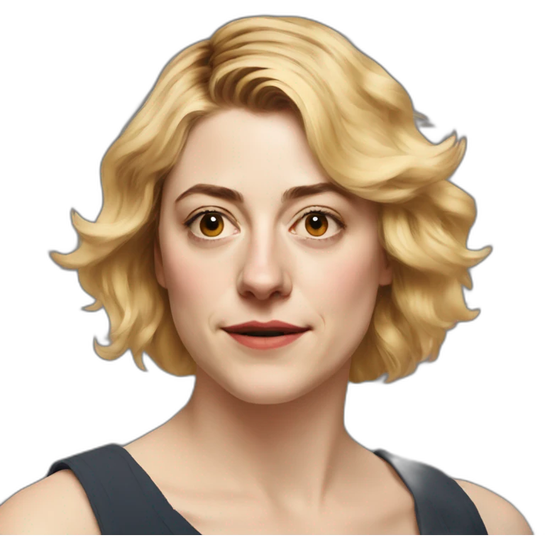 Greta gerwig portrait no neck emoji