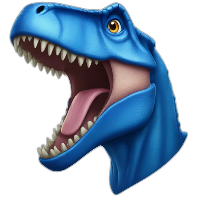 blue t-rex head emoji