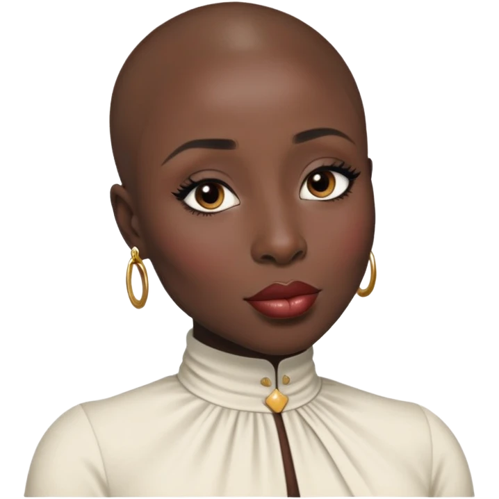 Cynthia erivo black hair Alluring black woman wide nose bald head big glossy lips emoji