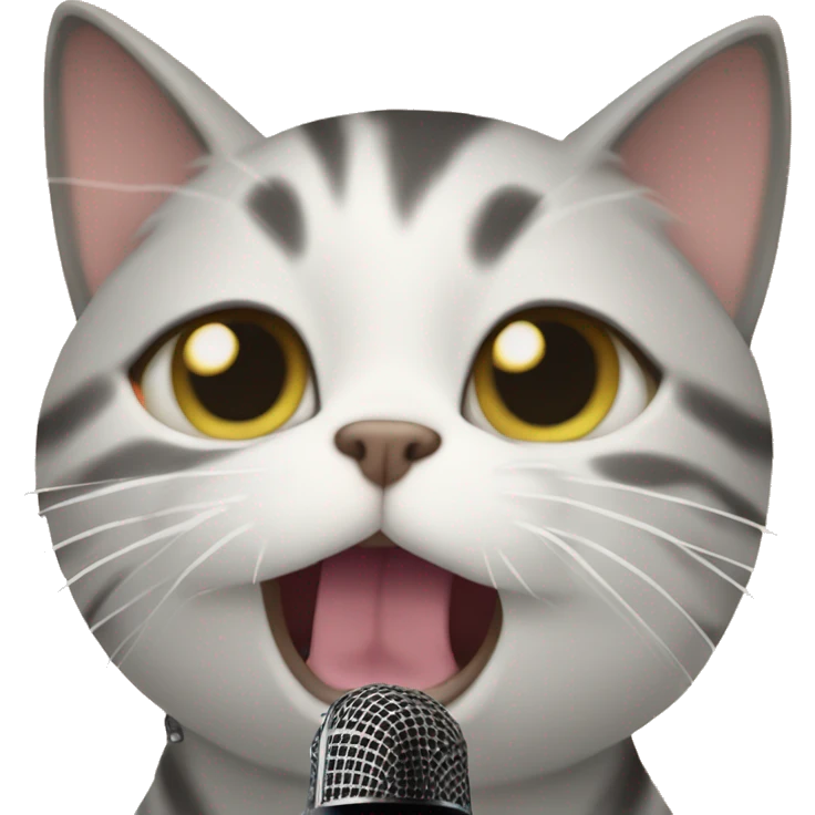 billie eilish cat singing with mic  emoji