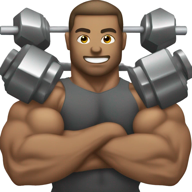 bodybuilder lifting weights  emoji
