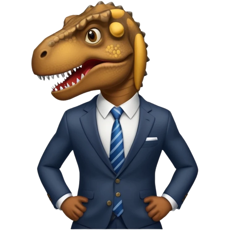 trex in business suit emoji