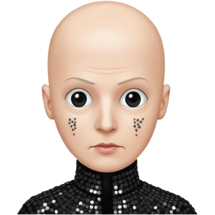 Pinhead with black sequin outfit  emoji