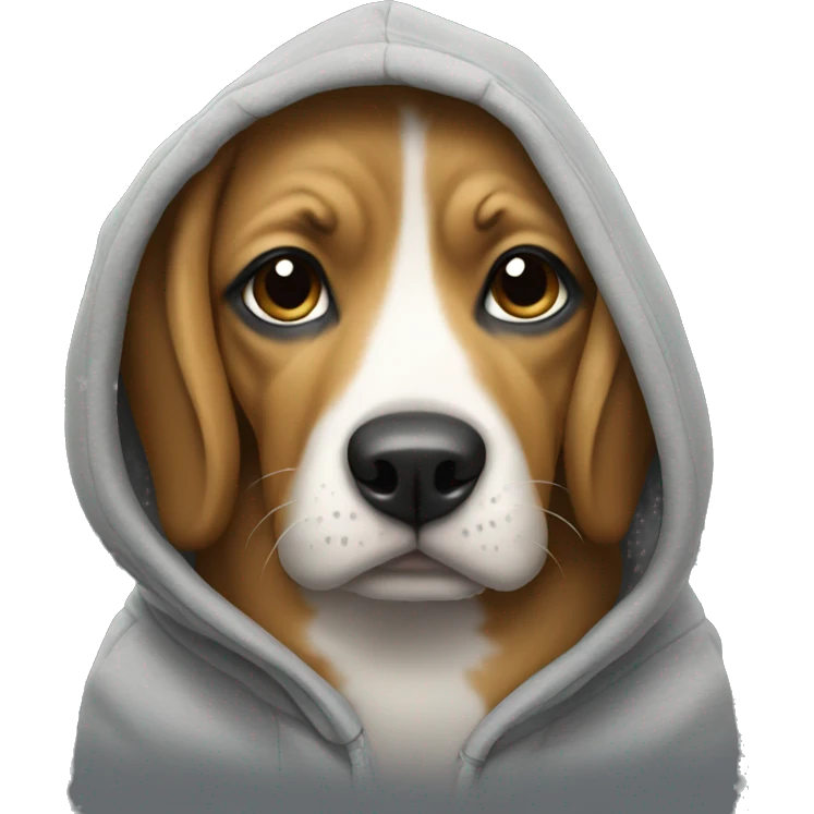 Dog wearing a hoodie  emoji
