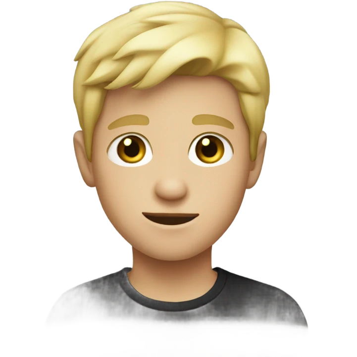 blonde boy in black shirt emoji