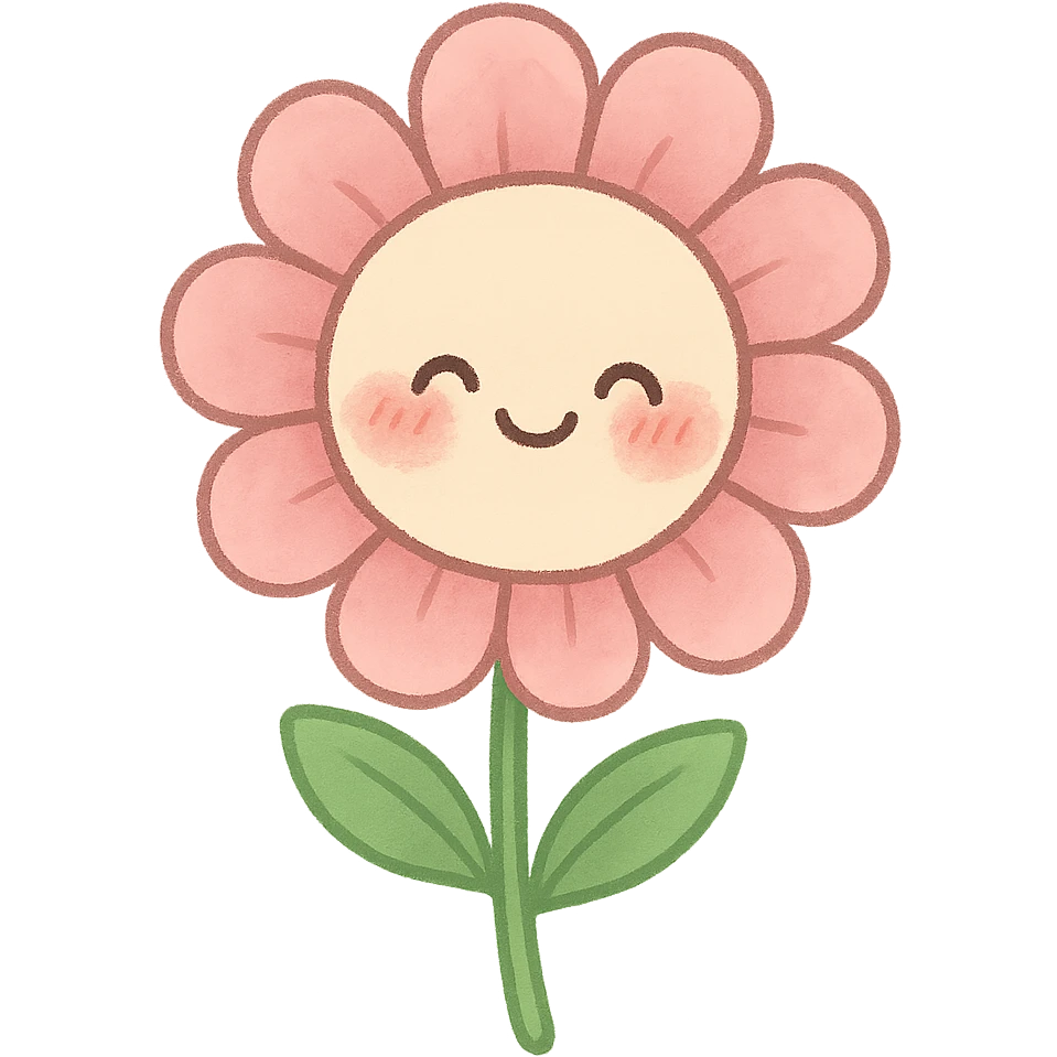 cute blushing flower emoji