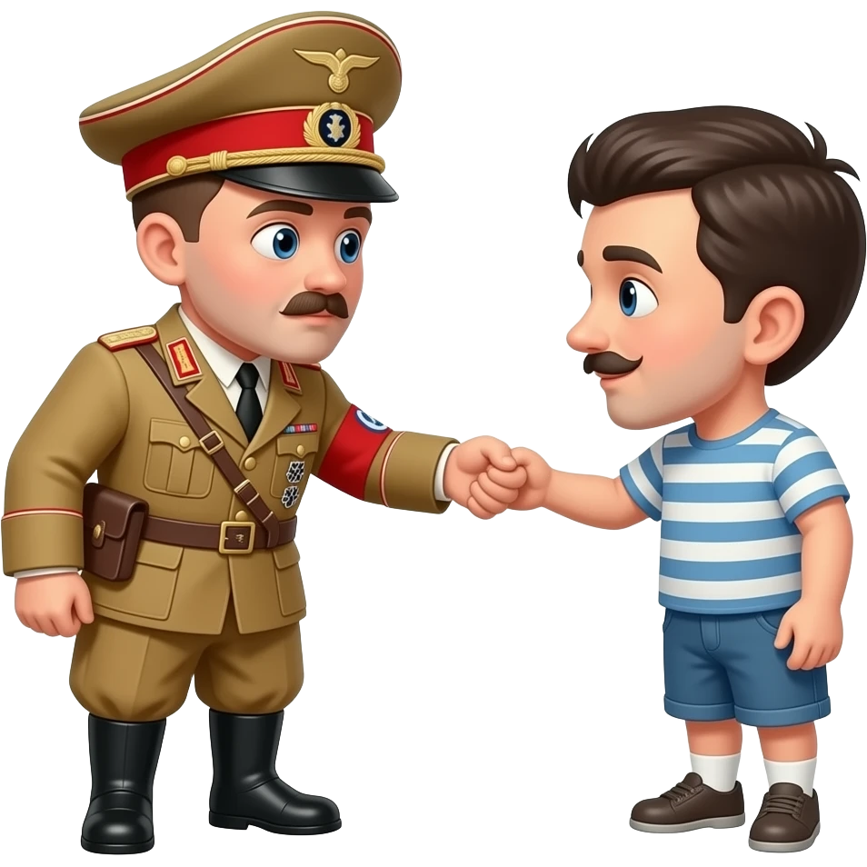 Hitler avec son uniforme nazi qui soumet un juif emoji