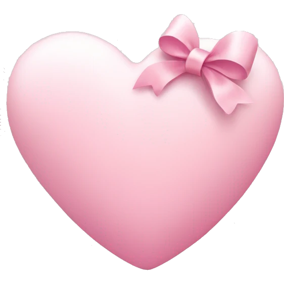 light pink heart with light pink bow emoji