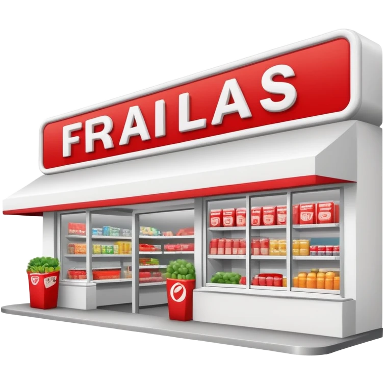 sign supermarket with the word "fraldas"simple red and white supermarket sign, with the word "fraldas" emoji